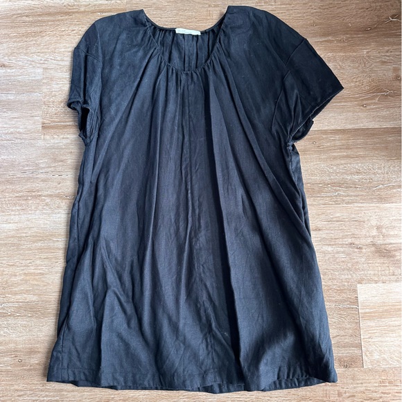 100% LINEN BOXY MINI DRESS - Picture 3 of 6